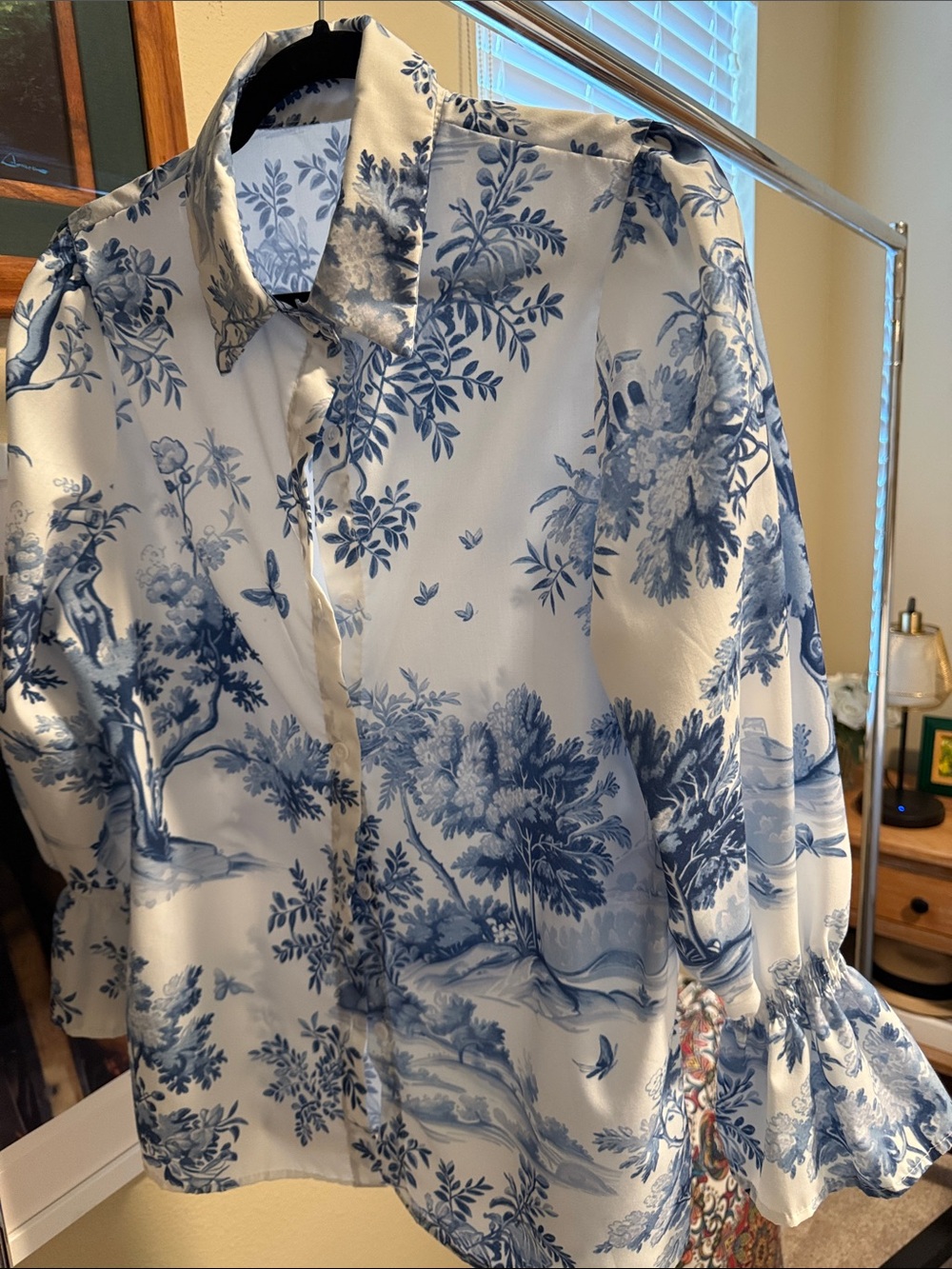 Cherry Betty Classic Blue Floral Print Women’s Shirt